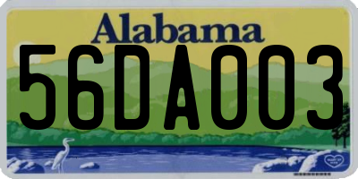 AL license plate 56DA003