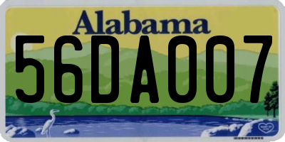 AL license plate 56DA007