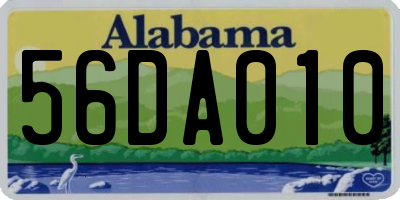 AL license plate 56DA010