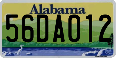 AL license plate 56DA012