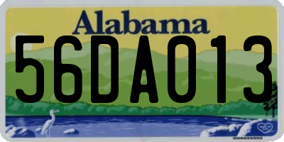 AL license plate 56DA013