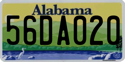 AL license plate 56DA020