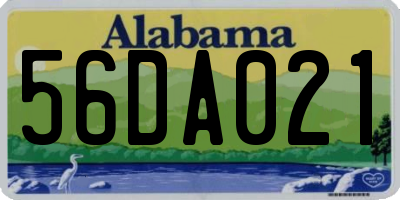 AL license plate 56DA021