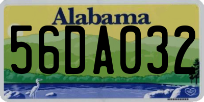 AL license plate 56DA032
