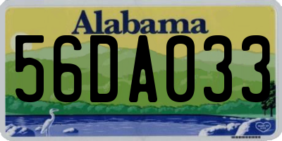 AL license plate 56DA033