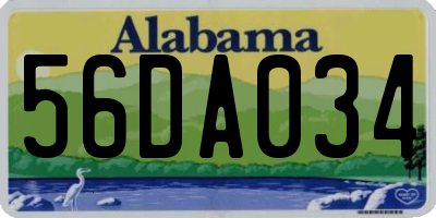 AL license plate 56DA034