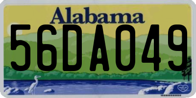 AL license plate 56DA049