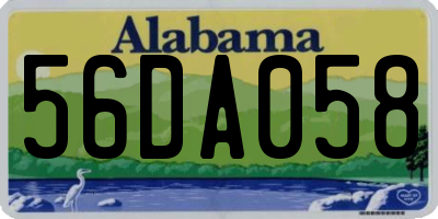 AL license plate 56DA058