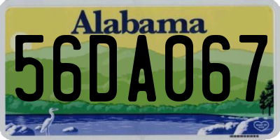 AL license plate 56DA067