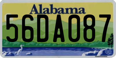 AL license plate 56DA087