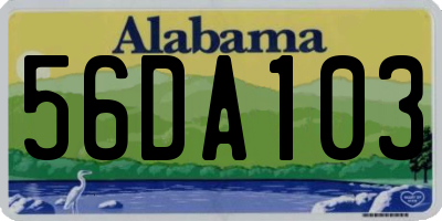 AL license plate 56DA103