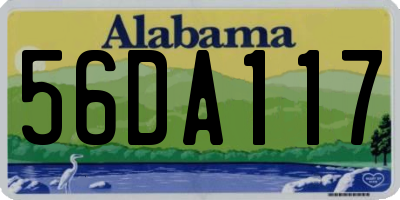 AL license plate 56DA117