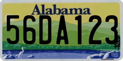 AL license plate 56DA123