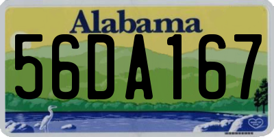 AL license plate 56DA167