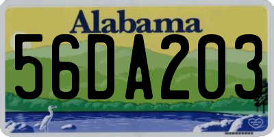 AL license plate 56DA203