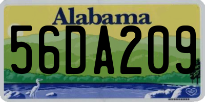 AL license plate 56DA209