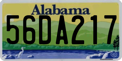 AL license plate 56DA217