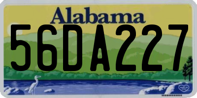 AL license plate 56DA227