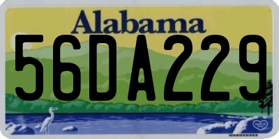 AL license plate 56DA229