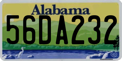AL license plate 56DA232