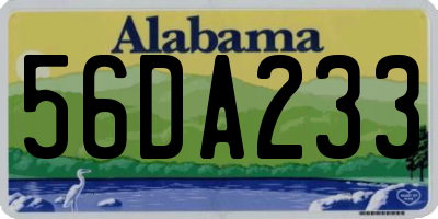 AL license plate 56DA233
