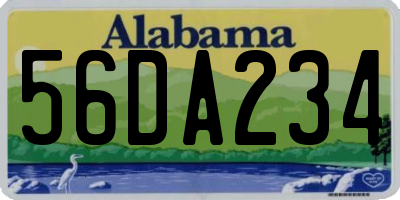 AL license plate 56DA234