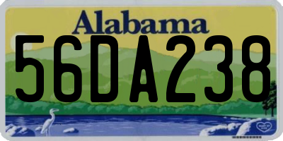 AL license plate 56DA238