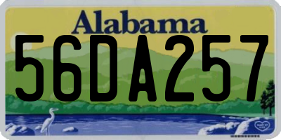 AL license plate 56DA257