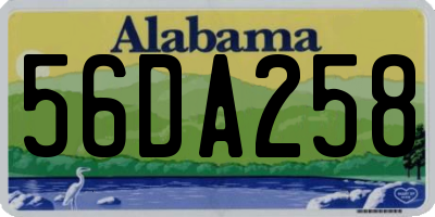 AL license plate 56DA258