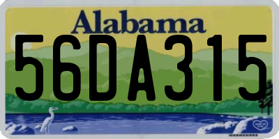 AL license plate 56DA315