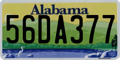 AL license plate 56DA377