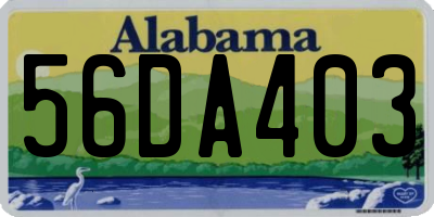 AL license plate 56DA403