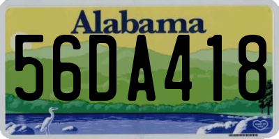 AL license plate 56DA418