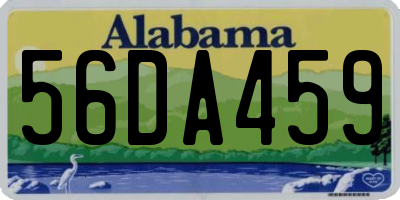 AL license plate 56DA459