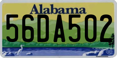 AL license plate 56DA502