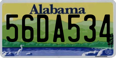 AL license plate 56DA534