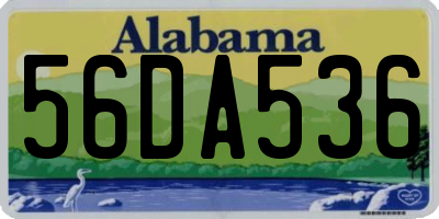 AL license plate 56DA536