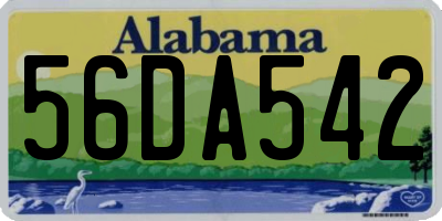 AL license plate 56DA542