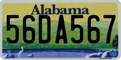 AL license plate 56DA567