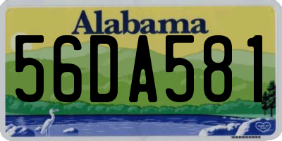 AL license plate 56DA581
