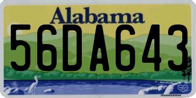 AL license plate 56DA643