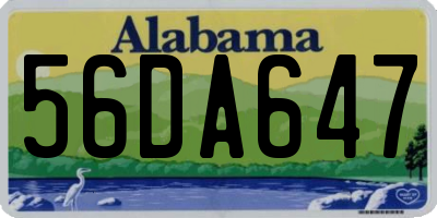 AL license plate 56DA647