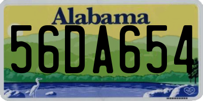 AL license plate 56DA654