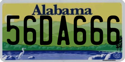 AL license plate 56DA666