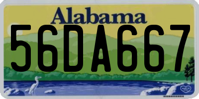 AL license plate 56DA667
