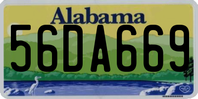 AL license plate 56DA669