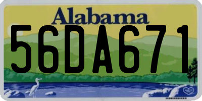 AL license plate 56DA671