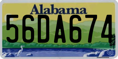 AL license plate 56DA674