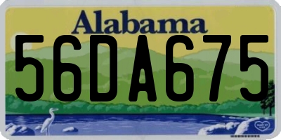 AL license plate 56DA675