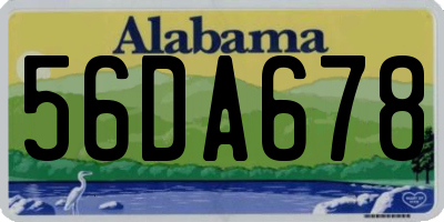 AL license plate 56DA678